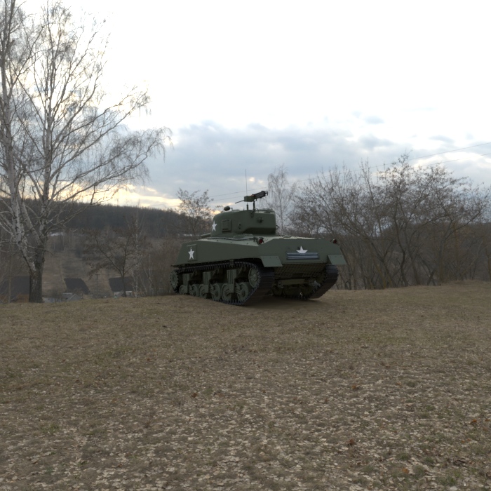 Rendered sherman tank