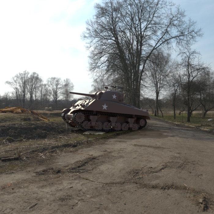 Rendered sherman tank