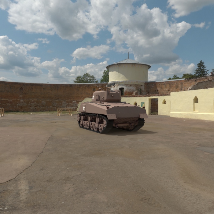 Rendered sherman tank